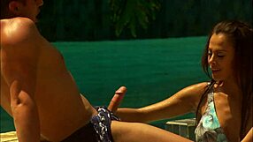 Milf and Cute Girl in Heels Lick and Fuck Cock Outdoors