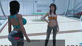 Petite Brunette Stares At Busty Milf's Tits!