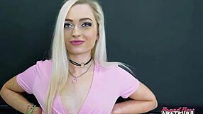 Blonde Kinky Coed Starlette Rubs Her Wet Twat and Deepthroats a Hard Boner