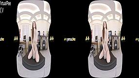 Kinky redhead soaks clothes in piss