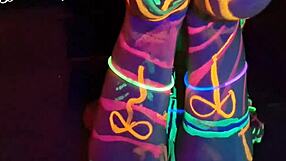 Fucked The Wild Slim Girl In The Uv-Light, Her Big Cock Sucking And Riding Me Hard