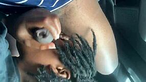 Ebony woman gives public head to monster cock outdoors. Feels thrilling.