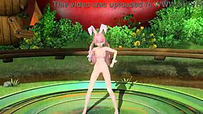 Megurine Luka in full nude bunny costume from Popipo Project Diva mod?