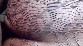 pussylips holding dick inside with natural tits and cock