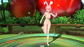 Megurine Luka in full nude bunny costume from Popipo Project Diva mod?
