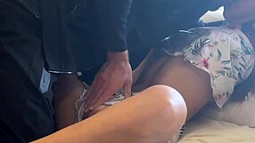 Morning Sex in Pajamas: Young Brunette Gets Ass and Ball Licking