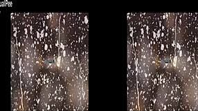 Kinky redhead soaks clothes in piss