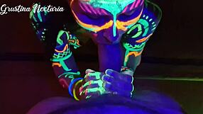 Fucked The Wild Slim Girl In The Uv-Light, Her Big Cock Sucking And Riding Me Hard