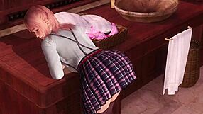 Honoka shows off big tits and ass in gravure studio