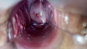 Pulsating orgasm captured deep inside a wet vagina with speculum