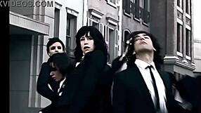 paralyzer by finger eleven plays while shemale does fingering and masturbation