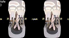 Kinky redhead soaks clothes in piss