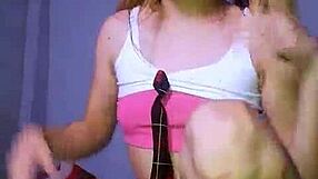 Petite schoolgirl whore masturbates with huge dildo