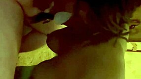 amateur ebony gives late night blowjob to white neighbor