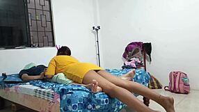 My stepbrother's small cock grew huge after acrobatic blowjob aerobics?