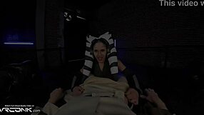 Vr ahsoka from star wars blows and rides anakins huge cock in cosplay parody