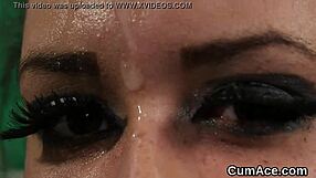 Slutty Doll Sucks Sperm Shots in Wild Blowbang Facial