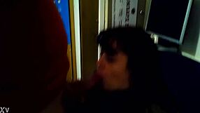 watching an old retro film with oral scenes from 2016