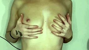 Horny british college slut squirts solo on webcam orgasm.