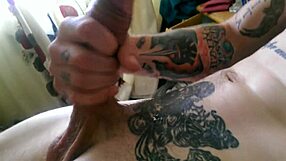 Intriguing 24-Year-Old Strokes His Massive Cock Alone