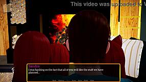 In my new family, the redhead teen shows her big tits.