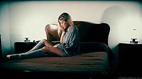 petite teen candice, are you masturbating with that flower on your shaved pussy?