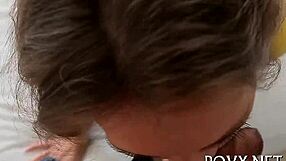 Hot Callie Calypso gives an amazing blowjob with pov sucking and small tits bouncing.