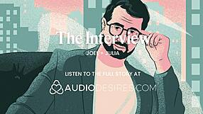 Female Rubs Tits During Interview, Cums, Asks For Dick