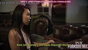 Petite 18+ brunette teases stepfather for blowjob and cumshot