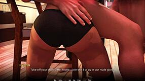 Curvy fat girl in cute outfit poses in 3d animation