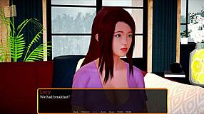 In my new family, the redhead teen shows her big tits.