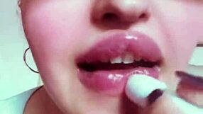 Nude goddess with lipstick makes you hot in fetish