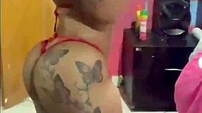 Brazilian transsexual strips cape on street