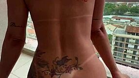 Carioca Hammers Japanese Pussy Hard On Hotel Balcony Pov!