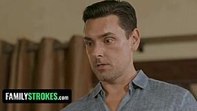 Hermosa culona rubia hijastra Athena Fleurs engaña con polla grande y facial