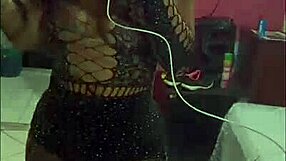 Brazilian transsexual strips cape on street