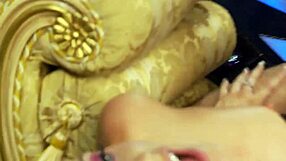 blonde performer gives exciting lap dance in high definition