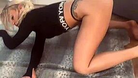 hot college girl shows yoga positions you've never seen, with big tits