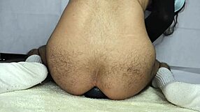 I feel the huge cock toy gaping my tight young ass