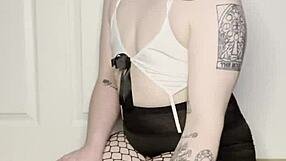 FTM bounces on dick with big trans ass