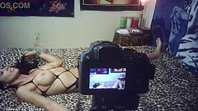 He cums on flexible brunette babe's big tits during hardcore sex