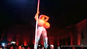 The bustiest stripper dancing with huge tits