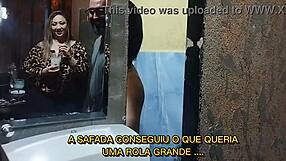 Lene gives her pierced ass to well-endowed guy in swing party bathroom