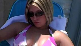 paige applies lotion outdoors in the sunshine