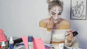 Pretty Blonde Miss Daisy Diamond Does Harley Quinn Makeup Tutorial for Halloween