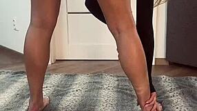 hot college girl shows yoga positions you've never seen, with big tits