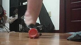 She crushes a cock with high heels