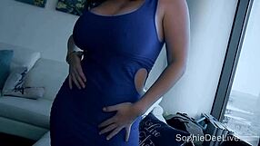 sophie dee oils her big clit in lingerie