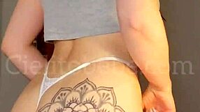 Dancing in white micro thong