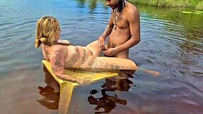 look at that adventurous couple getting caught flashing their big asses in the mangrove for wild bareback sex